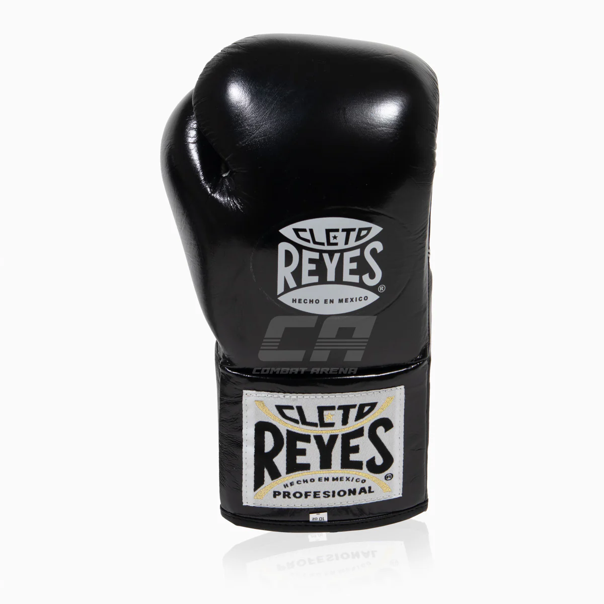 Gants de boxe Cleto Reyes Professionnel CB2 Noir-Argent avec lacets – Image 2