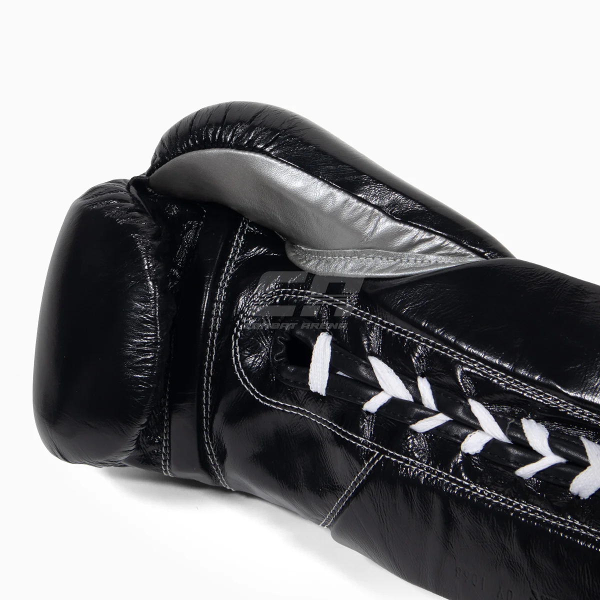 Gants de boxe Cleto Reyes Professionnel CB2 Noir-Argent avec lacets – Image 7